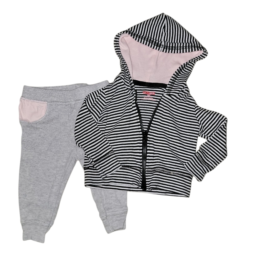 Skip Hop Black and White Striped Kids Matching Set